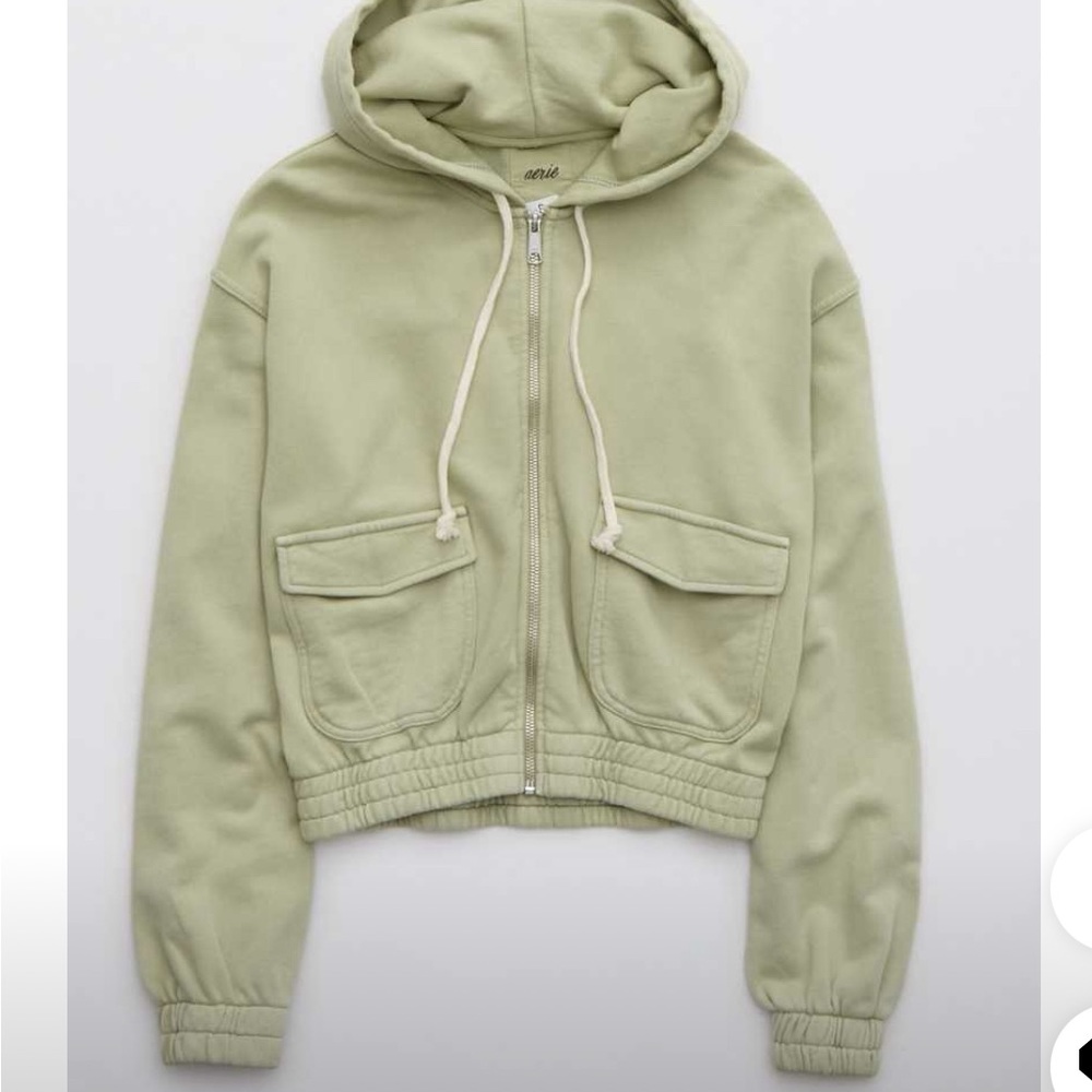Aerie cropped zip up hoodie L - Picture 2 of 5